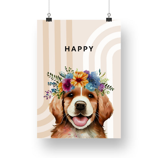 Affiche Chien "Happy"